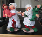 Annalee Christmas Dolls 18" Set of 4 - Tuckered Santa, Mrs. + PJ Kids 5628, 5629