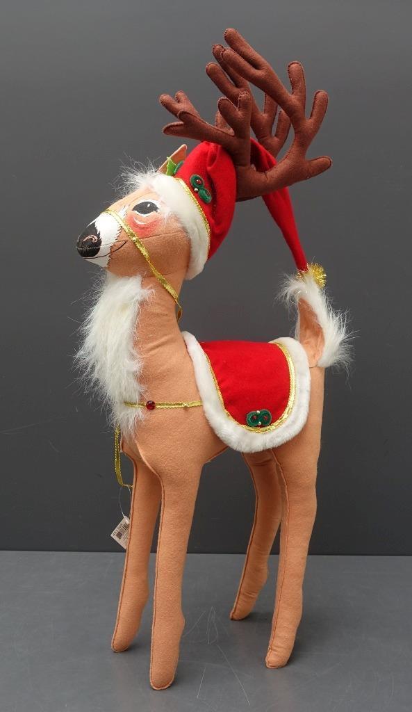 NWT 2008 ANNALEE 26" Free-Standing Christmas Elegance Reindeer Plush Doll NEW