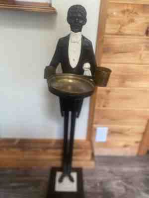 Vintage 34â? Cast Iron Butler Smoking Stand Ashtray 1920â??s great condition