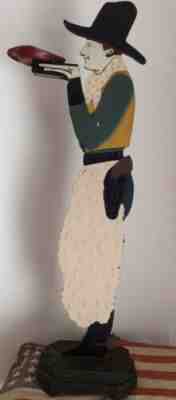 Vintage Folkart Ashtray Butler Cowboy