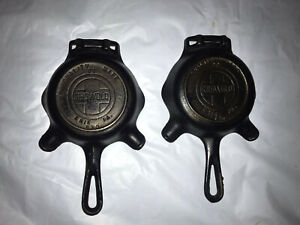 Vintage Griswold Cast Iron Skillet  Ash Tray 00 570 Lot Of 2 Erie, PA