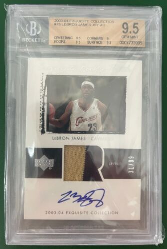 2003 Upper Deck Exquisite Lebron James RPA Auto Jersey Patch /99 BGS 9.5 ?