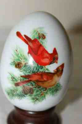 Avon Four Season's Porcelain Egg Series Winter's Bold Beauty/Cardinal