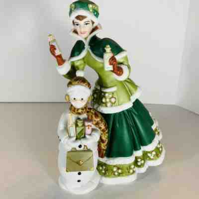2003 Avon Porcelain Mrs. Albee Snow Lady President’s Club Award Full Size Figure