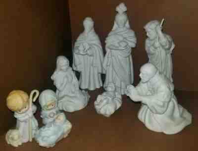 Vintage Avon Nativity Collectible 2 sets, 9 pc Lot White Porcelain 1981+ 