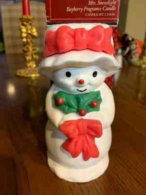 Vintage Avon "MRS. SNOWLIGHT" Bayberry Fragrance Candle Figure - New In Box  A3
