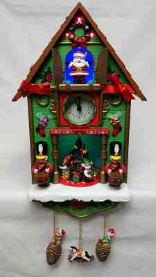 Avon 2011 Tick Tock Til Christmas cuckoo clock musical light up Santa animated
