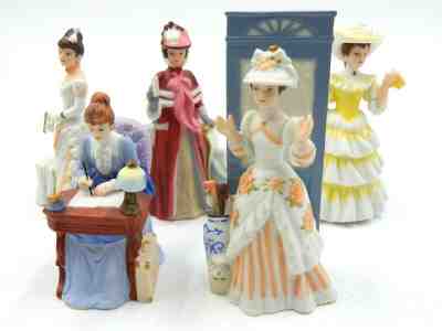 SET OF 5 VINTAGE AVON MINIATURES MRS. P.F.E. ALBEE FIGURINES CIRCA 1985 TO 1993