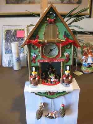 Avon Tick Tock till Christmas Lighted Animated Musical Cuckoo Clock 2011