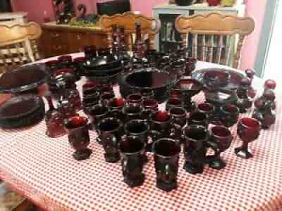 Avon 1876 Cape Cod Ruby Red Collection- 90 pieces, used in great condition