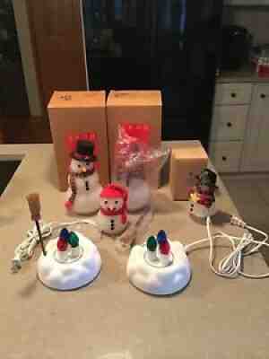 Vintage Avon Chilly Sam, Samantha, Nightlight& Kid Light-Up Snowmen