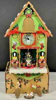 Tick Tock Til Christmas Cuckoo Clock Musical Light Up Santa Animated Avon