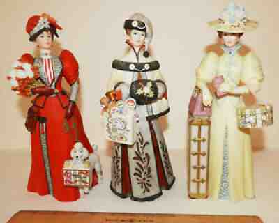 AVON 1997 1999 2002 President's Club Mrs Albee Award LARGE Porcelain Figurines