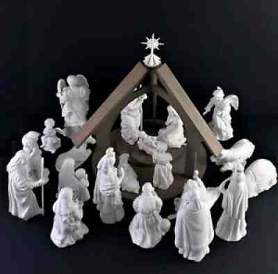 Vintage Avon Nativity Porcelain Collectibles Set 22 Pieces MINT w/Original Boxes