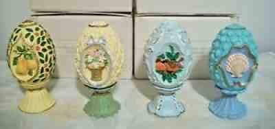 AVON SEASONS TREASURES EASTER HARTFORD PORCELAIN EGG COLLECTION OF FOUR EGGS