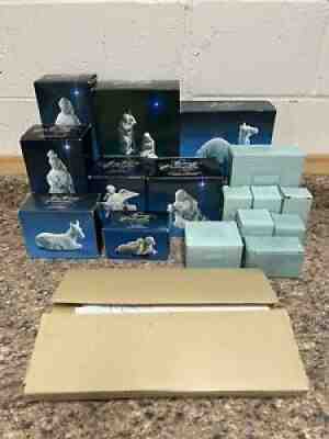 Lot 17pc Avon Nativity Collectibles White Bisque Porcelain Figurine Christmas