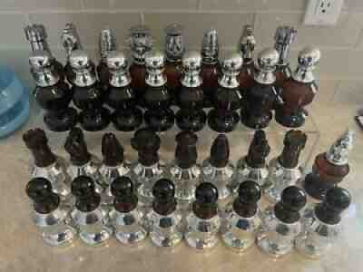 Vintage AVON Chess Set 33 Pieces Bottles Mens Cologne Lotion After Shave Hair