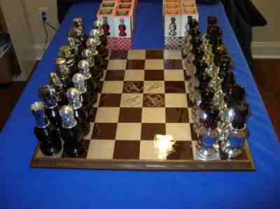 Avon Collectibles Complete 32 Piece Chess Set with Board & Piece Bottles Boxes