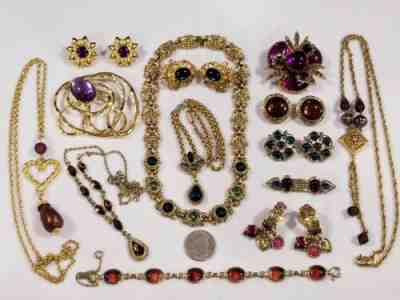 STUNNING Vintage Rhinestone+ Jewelry LOT Trifari Lady Remington Coventry Avon+