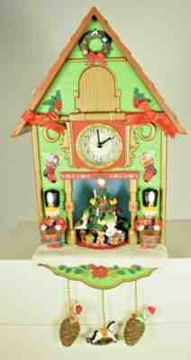 Avon Christmas Santa Action & Lights 12 Carol Cuckoo Clock VIDEO