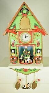 Avon Christmas Santa Action & Lights 12 Carol Cuckoo Clock VIDEO