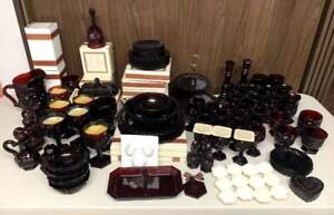 136 Pcs in Boxes Avon Cape Cod Collection Ruby Red Ask Ship Quote