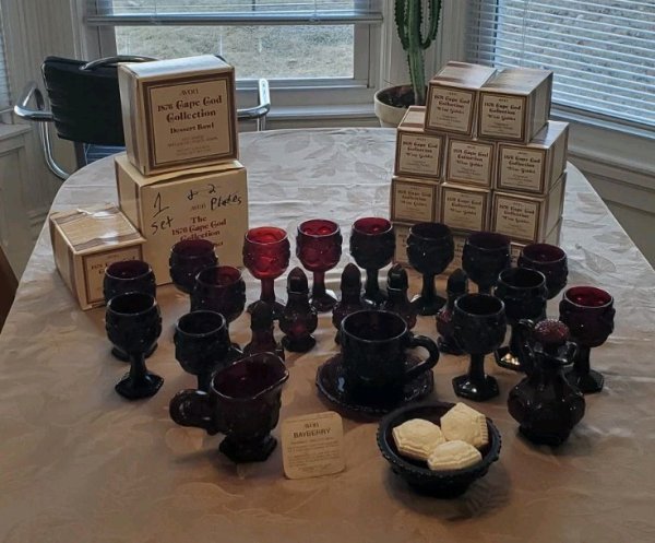 23 Piece Avon Cape Cod Collection Ruby Red Collection Vintage