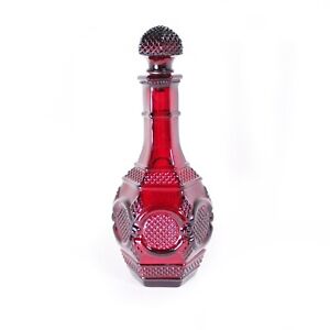 Avon 1876 Cape Cod Ruby Red Glass Wine Decanter with Original Stopper Stunning!