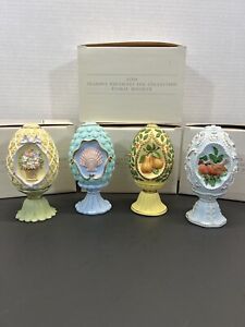 AVON SEASONS TREASURES EASTER HARTFORD PORCELAIN EGG COLLECTION OF 4 EGGS NOS