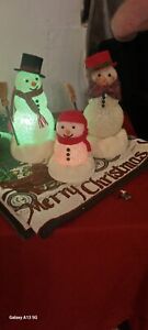 Vintage Avon Chilly Sam and Samantha Snowman With Kid Set Of 3