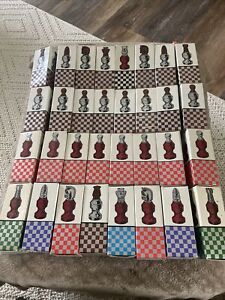 Vintage NOS AVON Chess Set Pieces Mens Cologne After Shave Bottles Set of 32