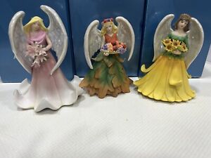 Avon 2006 Joyful Flowers Angels LOT Autumn Leaves Sunflower Lily Caucasian