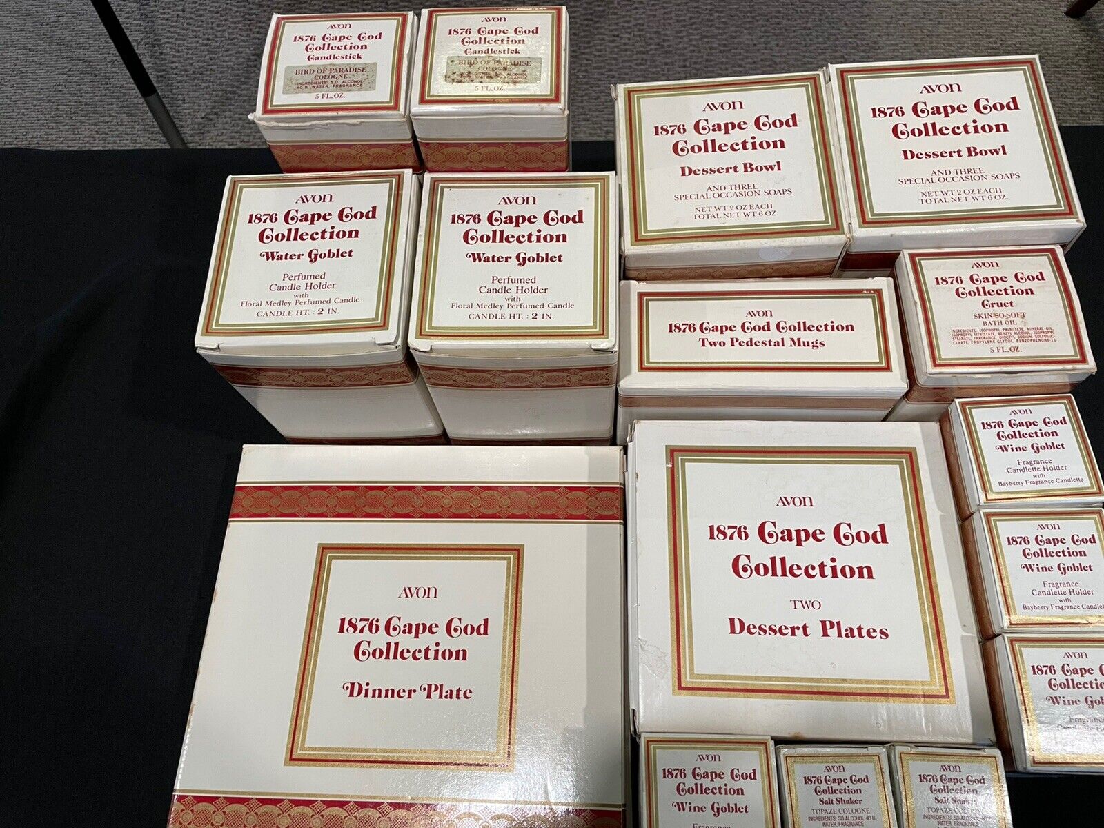 Vintage 30 Piece  Cape Cod Avon Ruby Red Dishes Lot 1876 WITH BOXES