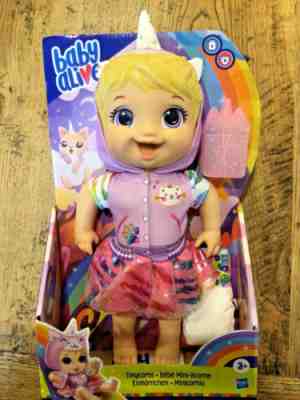 BABY ALIVE Tinycorns Blonde Unicorn Doll Drinks and Wets Hasbro NEW BOXED RARE