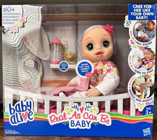 Rare 2017 Baby Alive “Real As Can Be” Doll, Blonde Scuplted - New In box