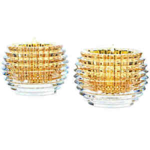 NEW BACCARAT CRYSTAL EYE VOTIVE PAIR GOLD #2811841 BRAND NEW IN BOX SAVE$$ F/SH
