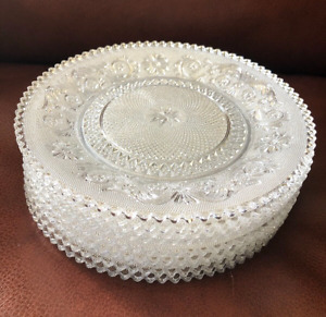 ARABESQUE by BACCARAT French Crystal 7 3/4" Salad Plates (9)