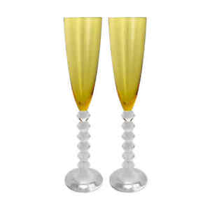 Baccarat Vega Flutissimo Topaz Flute Champagne Glass 2811803 - Set of 2