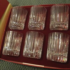 Lot 6 Baccarat Harmonie Glasses Double Old Fashioned Tumbler Orig Box 4 1/8 Tall