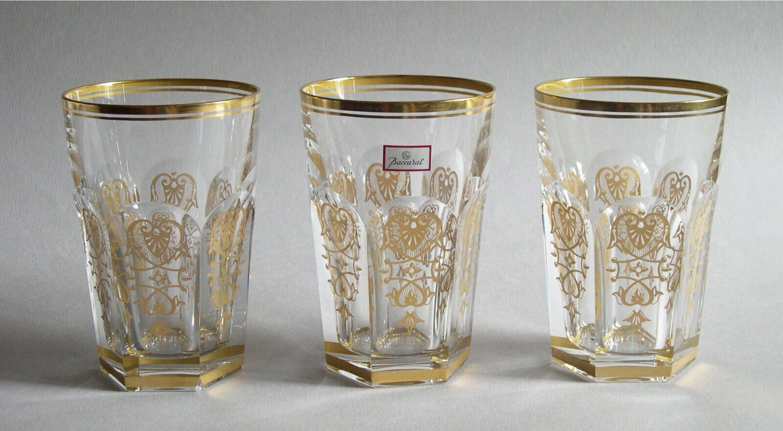 3 Baccarat Harcourt Empire Double Old Fashioned Tumblers