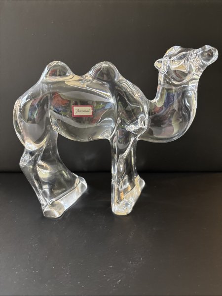 Baccarat France Crystal TWO-Hump Vintage NATIVITY Camel MINT RARE with Boxes