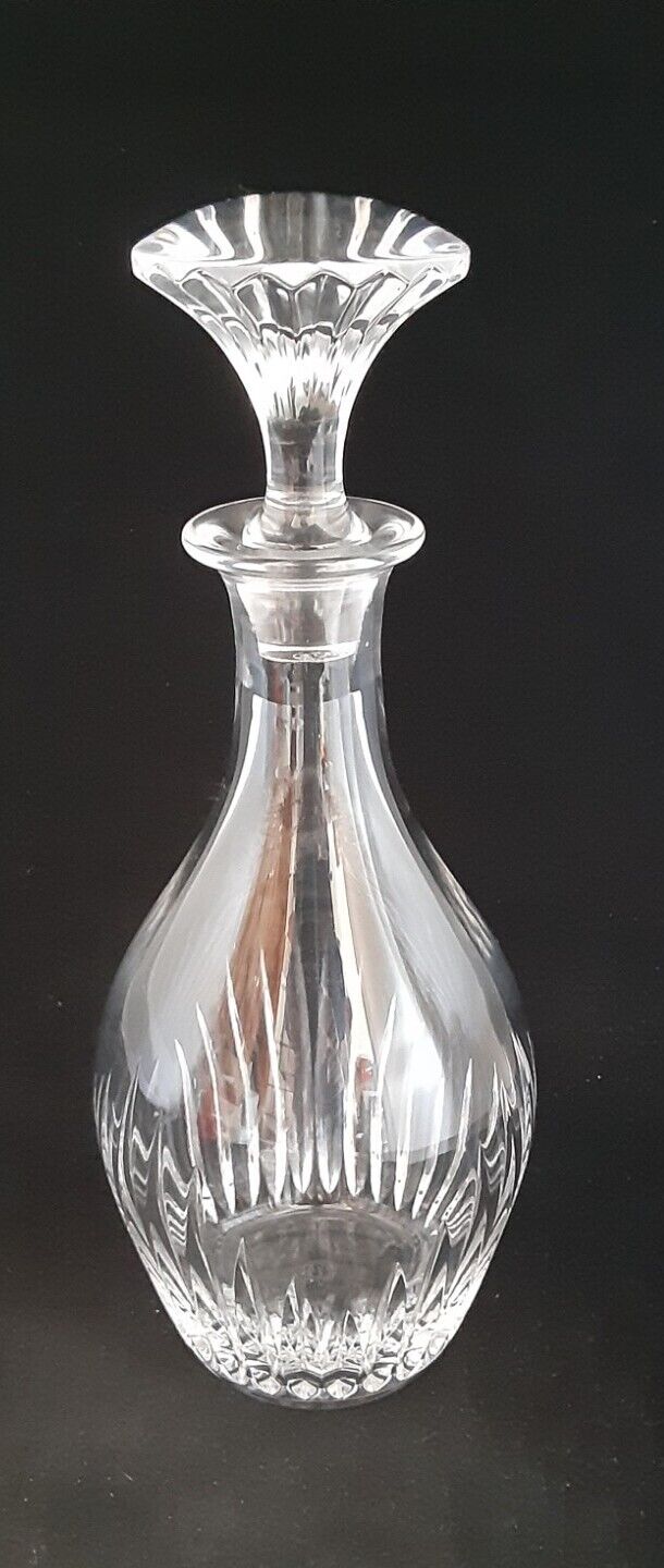 Sparkling Baccarat France Crystal Glass Massena 11" Decanter & Stopper EXC.