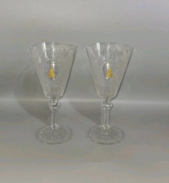 New Listing2 Baccarat Nonacourt 24k Thialand Queen Sawang Wattana 7" Wine Glass Service