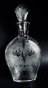 Baccarat Art Deco/Nouveau Crystal Etched Decanter Stopper Grape Pattern, Marked