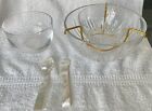 Baccarat Crystal France MASSENA Caviar Serving Bowl Set Bracket Liner + Extras