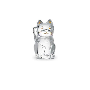 NEW BACCARAT CRYSTAL MANEKI NEKO CAT FIGURINE CLEAR #2607786 BRAND NIB SAVE$ F/S