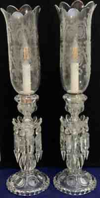 Baccarat Crystal Candelabras 1 light feature Prism with Baccarat Crystal Verrine