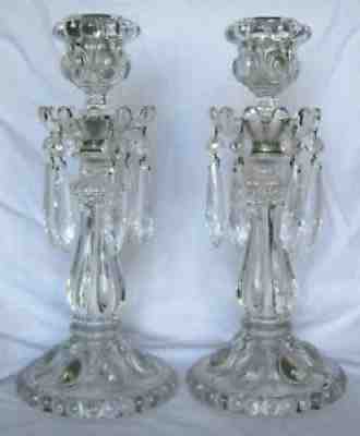 19th Century Baccarat French Art Glass Candlesticks