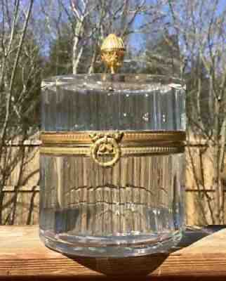 9 1/2 x 6 3/4 Large Baccarat Ormolu Cut Glass Jewelry Casket Box
