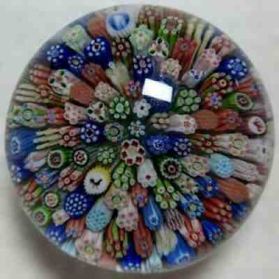 Antique Baccarat Glass Multi-Colored complex Millefiori, Signed/Dated "B1848"